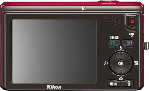 كاميرا رقمية Nikon COOLPIX S6300 بدقة 16 ميجابكسل مع عدسة زجاجية NIKKOR تكبير 10x وفيديو عالي الدقة 1080 بكسل (أحمر) (متجدد) in Saudi Arabia