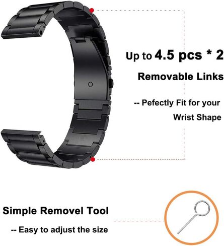 YEEJOK متوافق مع أحزمة ساعة TicWatch Pro 3 Ultra GPS/S2/E2، متوافق مع Amazfit GTR 4/4Pro Bands، GTR 3/3 Pro Bands 22 مم معدني + بديل أشرطة ساعة سيليكون للرجال والنساء in Kuwait