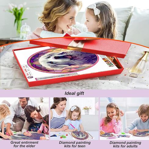 مجموعات الطلاء الماسي من Acudotr للبالغين، مجموعات فنية ماسية خماسية الأبعاد للمبتدئين، مجموعات طلاء ماسية كاملة الحفر لديكور جدار المنزل، قطة، 12 × 12 بوصة in Kuwait