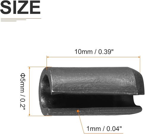 دبوس زنبركي مشقوق مقاس 5 مم × 22 مم - 30 عبوة - جيد لمثبت الماكينة المنزلية - دبوس شد وتد زنبركي 65Mn - أسود in Kuwait