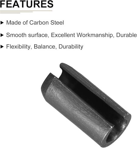 دبوس زنبركي مشقوق مقاس 5 مم × 22 مم - 30 عبوة - جيد لمثبت الماكينة المنزلية - دبوس شد وتد زنبركي 65Mn - أسود in Kuwait