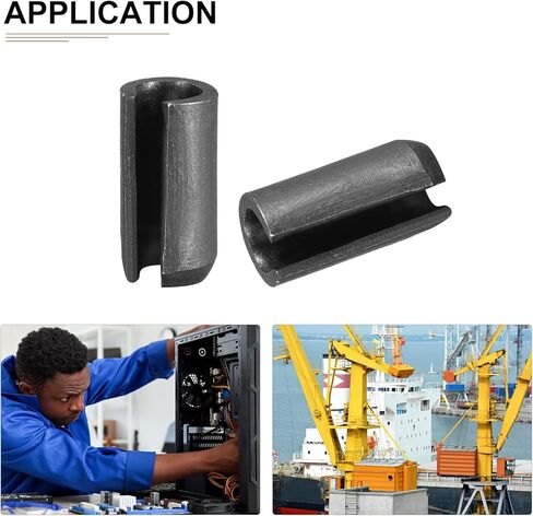 دبوس زنبركي مشقوق مقاس 5 مم × 22 مم - 30 عبوة - جيد لمثبت الماكينة المنزلية - دبوس شد وتد زنبركي 65Mn - أسود in Kuwait