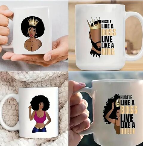 12-Piece Set of Black Girl Christmas, African Queen Vinyl Stickers, Inspirational UV Vinyl Sticker Wraps, High Adhesive Decals for Coffee Mugs, Laptops, Books, Cups, Bottles etc. (STYLEE) in Saudi Arabia