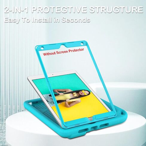 Kids Cases for iPad 10.2inch 9th/ 8th / 7th Generation, iPad Pro 10.5 inch & iPad Air 3, EVA Shockproof Handle Stand Kids Case for iPad 10.2" and 10.5'' (Light Purple) in Saudi Arabia
