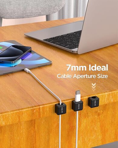 حامل منظم الحبل المغناطيسي، EIZLXQ 8 حزم لإدارة الكابلات تحت المكتب، مشابك كابل مغناطيسي لاصقة للمنزل والمكتب والهاتف والسيارة وسطح المكتب - أبيض in Kuwait