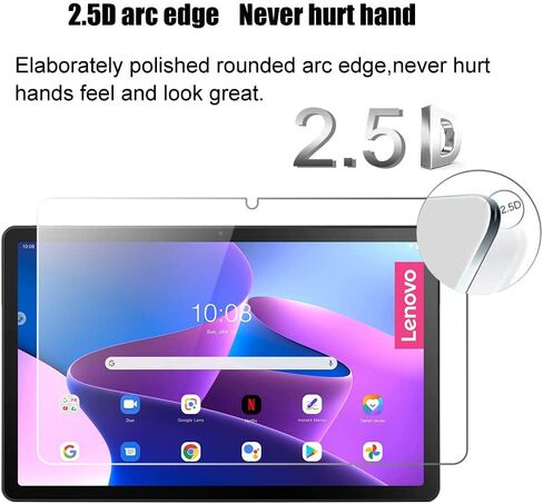 [عبوة من قطعتين] واقي شاشة من الزجاج المقسى للكمبيوتر اللوحي Lenovo Tab M10 Plus الجيل الثالث مقاس 10.61 بوصة مع طبقة حماية شفافة خالية من الفقاعات 2.5D 9H مضادة للخدش وشفافة عالية الدقة in Kuwait