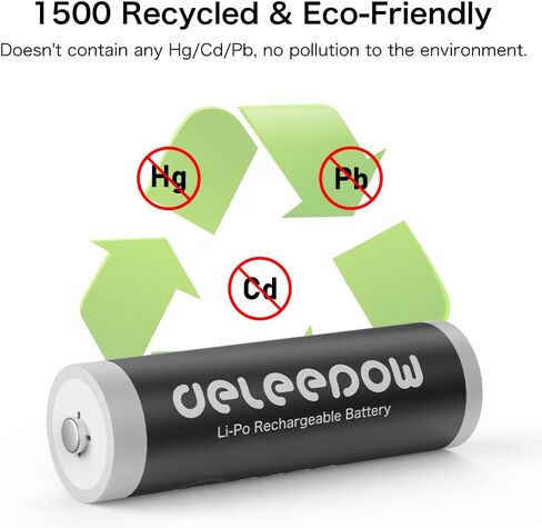 Deleepow Rechargeable AA Lithium Batteries with AA/AAA Individual Fast Rechargeable Battery Charger LCD Screen, 3400mWh High Capacity 1.5V, 1500 Times Rechargeable Batteries (8 Pack) in Saudi Arabia