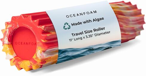 بكرة إسفنجية من Seafoam - أسطوانة إسفنجية لتدليك عضلات الظهر ذات مموج مريح - اليوغا، وألعاب القوى، وتقرح الجسم وتصلبه، وتمارين التمدد، ومدرب توازن صغير - حجم مناسب للسفر in Kuwait