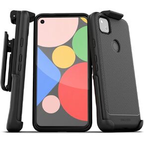 Encased Pixel 4a Belt Clip Case (Thin Armor) Slim Grip Cover with Holster for Google Pixel 4a - Black