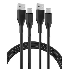 Micro USB Cable 2-Pack, 6ft Android Charger Cable, Fast Charging Cable Cord for Samsung Galaxy S7 S6 S7 J7 Edge S5, Note 5 4, LG G4, HTC, PS4, Camera, MP3 (USB 2.0 - Black)