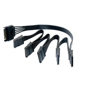 15-pin SATA Male to 5 Female Power Adapter Cable, Splitter Hard Drive Adapter Adapter