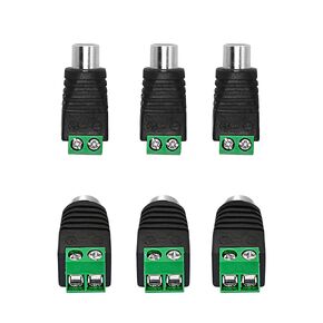 PNGKNYOCN RCA Cable Audio Adapter RCA to AV Screw Terminal Connector，RCA Solderless Adapter Converter Connectors RCA Female Plug Connectors (6-Pack)