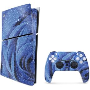 MightySkins Glossy Glitter Skin Compatible with Playstation 5 PS5 Slim Digital Edition Console Only - Rose Closeup | Protective, Durable High-Gloss Glitter Finish | Easy to Apply | Made in The USA