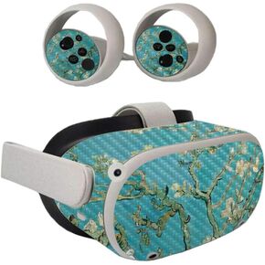 MightySkins Carbon Fiber Skin Compatible with Oculus Quest 2 - Almond Blossom | Protective, Durable Textured Carbon Fiber Finish | Easy to Apply | Made in The USA