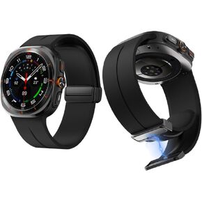 Compatible with Samsung Galaxy Watch 7 Ultra Band 47mm,Soft Silicone Breathable Strap Wristbands with Magnetic buckle for Men and Women(2024)