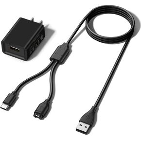 2 in 1 Garmin Watch Charger Cable with USB Wall Charger Plug Compatible with Garmin Fenix 5/5S/5X/6/6S/6X/7/7S/7X, Garmin Venu 3/3S/2/2 Plus/2S/Sq 2/Sq, Vivoactive 5/4/4S, Instinct, Forerunner(3.3ft)