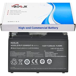 P150HMBAT-8 X710S Battery Compatible Sager Clevo 6-87-X710S-4271 6-87-X710S-4272 6-87-X710S-4273 6-87-X710S-4J7 6-87-X710S-4J72 Series Lapotp P170 P170HM P170EM P170SM P170HM3 14.8V 76.96Wh/5200mAh
