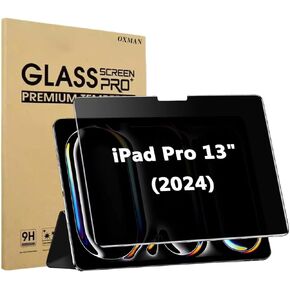 OXMAN 1 Pack Privacy Screen Protector for iPad Pro 13 Inch 2024 7th Generation/iPad Air 13 Inch 6th Generation, transparent