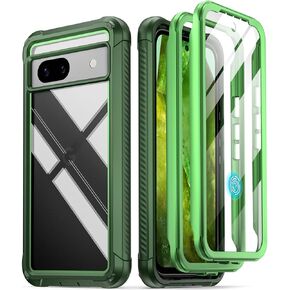 Poetic Guardian Case for Google Pixel 9 Pro XL 5G, Built-in Screen Protector [Work with Fingerprint ID], [2 Front Frame] [Wireless Charge] Full Body Shockproof Rugged Clear Cover Case, Black/Clear