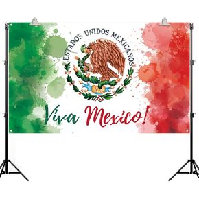Pudodo Viva Mexico Backdrop Banner September 16th Mexican Independence Day Party Photography Background Wall Decoration