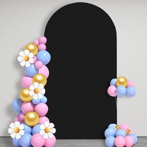 7.2 FT Arch Backdrop Cover, Spandex Wedding Black Arch Cover Stretchy Backdrop for Chiara Stand Baby Shower Birthday Balloon Decor 7.2FT Black in Saudi Arabia