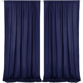 SHERWAY 9.5 Feet x 10 Feet Navy Blue Photography Backdrop Drapes, Smooth Polyester Window Curtain for Wedding Ceremony Party Decoration (10% Transparency)