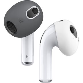 elago 2 Pairs AirPods 3 Ear Tips Cover Designed for AirPods 3rd Generation (2021), [Fit in The Case] Anti Slip Silicone Cover, Anti Scratches, Installation Guide (1 Pair of Each) (Dark Grey & White)