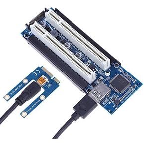 Mini PCI Express to Dual PCI Adapter Card PCIe x1 to Router Tow 2 PCI Slot Riser Card