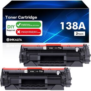 138A Black Laserjet Toner Cartridge 2-Pack Compatible Replacement for HP 138A Black Laserjet Toner Cartridge W1380A 138X W1380X for HP Pro 3001dw 3001fdw MFP 3101fdw Printer Ink