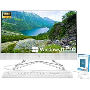 HP Newest All-in-One Desktop Computer, 21.5" FHD Display, Intel Celeron J4025 Processor, 16GB RAM, 512GB SSD, Webcam, HDMI, RJ-45, Wired Keyboard&Mouse, Wi-Fi, Windows 11 Pro, P500 Portable SSD