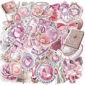 50pcs Creative Ballet Stickers, Colorful Ballerina Cute Party decal Aesthetics Waterproof Playful pink Girls dance Stickers Birthday Gift favor decoration for Laptop water Bottle Notebook(Style 1)