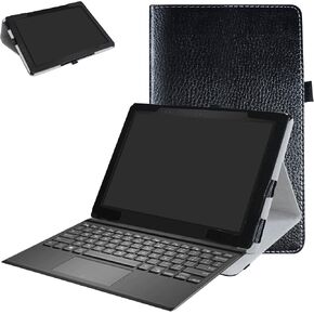 Dell Latitude 5285 Case,Mama Mouth PU Leather Folio Stand Cover for 12.3" Dell Latitude 5285 (12.3 Inch HD IPS Touch) 2in1 Laptop,Black