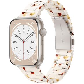 Resin Band Compatible with Watch Bands 38mm 40mm 41mm 42mm 44mm 45mm 46mm 49mm Lightweight Strap Stainless Steel Buckle Replacement for Ultra/2 Series 10/9/8/SE/7/6/5/4/3/2/1 women men