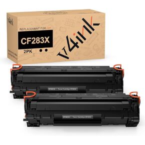 v4ink Compatible CF283X Toner Cartridge Replacement for HP 83X CF283X 83A CF283A for use in HP Laserjet Pro M201 M201dw M201n MFP M225 M225dn M225dw M225rdn Series Printer (Black, 2 Pack)