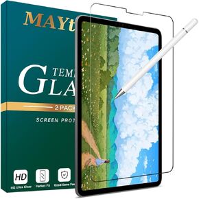 MAYtobe [1-Pack Like Paper Screen Protector for Pad Pro 11 Inch (4th/3rd/2nd/1st Generation) Tempered Glass,for Drawing and Writing, No Bubbles, 9H Hardness