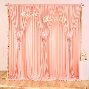 10x10 Black Backdrop Curtain for Parties, Wedding Wrinkle Free Black Photo Curtains,Backdrop Drapes Fabric Decoration for Graduation Baby Shower 5ft x 10ft,2 Panels