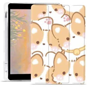 JOYLAND Cute Frog Pad Case for iPad 9th/7th/8th Generation 10.2 Inch, Green TPU Smart Stand Back Cover with Pencil Holder, Auto Wake/Sleep Foldable Shockproof Protective iPad 2021/2020/2019 Case