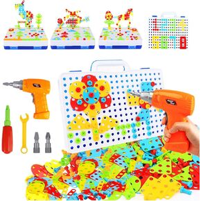 HAPTIME Dinosaur Toys for 3 4 5 6 7 8 Year Old Boys, Take Apart Dinosaur Toy for Kids Building Toy with Electric Drill, Learning STEM Construction Toy Party Birthday Gifts for Boys Girls