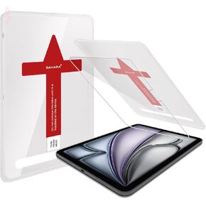 SaharaCase Easy Apply Tempered Glass Screen Protector for Apple iPad Air (M2) 11" 2024 - Tempered Glass Material, Scratch-Resistant Design, Anti-Fingerprint Repelling Technology, Bubble-Free Installation - Clear