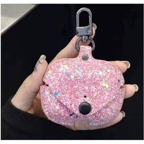 for Airpods Pro Carrying Case Cover Glitter with Sequins PU Leather Protective Case for Apple Airpod Pro Charging Case Girls Women Bling Skin Protector Pouch for Airpods 3rd Gen (Black)