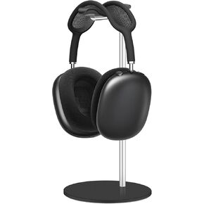 حامل سماعة رأس من الألومنيوم، حامل سماعة رأس مع قاعدة صلبة للمكتب، متوافق مع AirPods Max، Beats، Bose، B&O، Sony، Sennheiser، إلخ (رمادي)