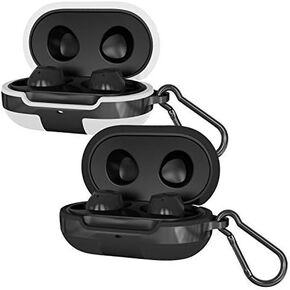2 Pack Silicone Case Cover for Galaxy Buds Case 2019/Galaxy Buds + Plus Case 2020, with Carabiner, Anti-Lost & Shockproof Soft Skin Accessories for Samsung Galaxy Buds Plus (Navy Blue+Burgundy)