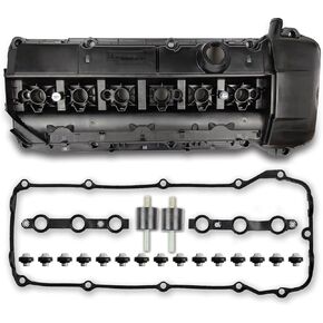 MITZONE Upgrade Aluminum Valve Cover kit Compatible with 2002-2006 BMW X5 X3 530i 525i 325i 325ci 325xi 330i 330xi 330Ci z4 Replace # 11127512839
