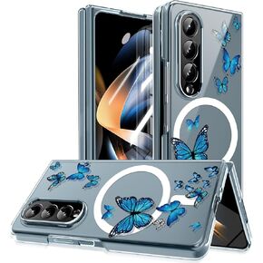 Magnetic for Galaxy Z Fold 4Case,Built-in Magnet Circle&Wireless Charging,Military-Grade Shockproof case Cover for Z Fold 4 [Purple Lavender] MUS-CXDZ-02-04 in Kuwait