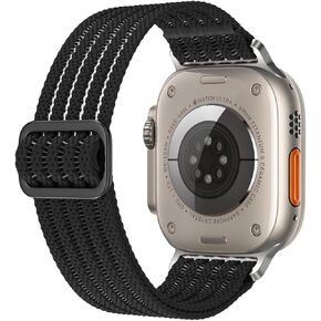 Sport Band Compatible with Apple Watch Band 38mm 40mm 41mm 42mm 44mm 45mm 46mm 49mm Men Women, Breathable Elastic Adjustable Wide Solo Loop for iWatch Ultra 2/1&Series 10 9 8 7 6 5 4 3 2 1&SE
