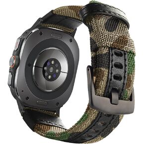 Maxjoy Galaxy Watch Ultra Bands 47mm Nylon Band, for Galaxy Ultra Watch Band Military Sport Replacement Strap Compatible with Samsung Galaxy Watch 7 Ultra 47mm 2024, Black Band with Black Adapter