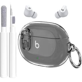 غطاء حافظة متوافق مع Beats Studio Buds+ 2023/Studio Buds 2021 مع طقم تنظيف، جراب شفاف ناعم Beats Studio Buds Plus مع قفل وسلسلة مفاتيح مضادة للصدمات لسماعات أذن Beats Studio in Kuwait
