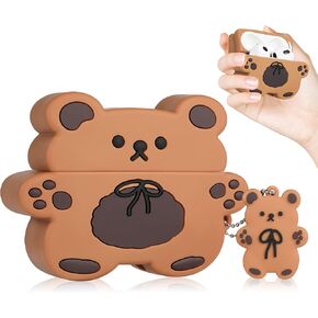 Besoar الدب البني لـ Airpod Pro 2019/Pro 2 Gen 2022 حافظة كارتونية لطيفة على الموضة بتصميم كاواي من السيليكون غطاء ثلاثي الأبعاد لـ Airpods Pro مضحك ممتع جميل لحالات Air Pods Pro للفتيات والأولاد والمراهقين in Kuwait