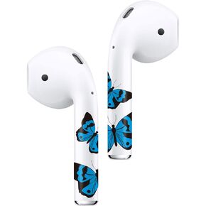 ROCKMAX Vivid Butterfly AirPods Skin Wrap 2nd Generation, 1 Pair Blue AirPod Gen 2 Stickers, Custom AirPods 2 Decal Skin for Women and Girls, with Professional Applicator (240)