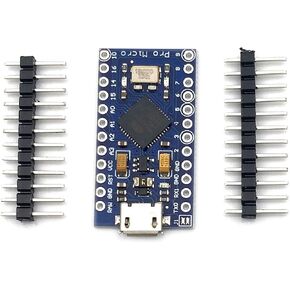 Kiro&Seeu 2PCS Pro Micro Atmega32U4 5V 16MHz Bootloadered IDE Micro USB Pro Micro Development Board Microcontroller Compatible to Pro Micro Serial Connection with Pin Header
